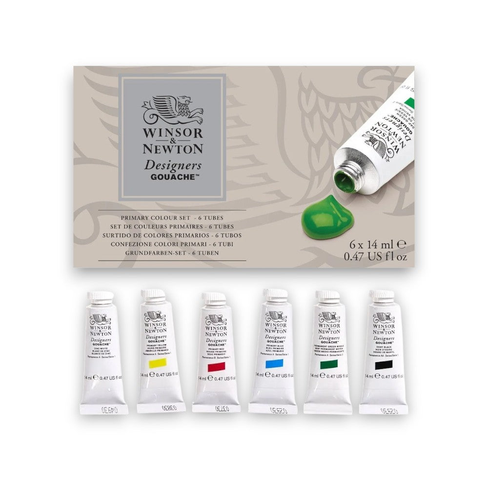 Winsor & Newton Designers Gouache Primary Colour - 6 Tubes Set Winsor & Newton
